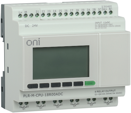 IEK PLR-M-CPU-18R00ADC Микро ПЛК PLR-M. CPU DI12/DO06(R) 24В DC ONI