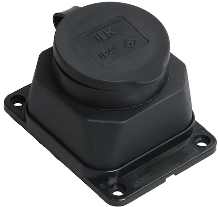 IEK PKR11-016-2-K02 РБ13-1-0м Розетка с защитной крышкой настенная ОМЕГА IP44