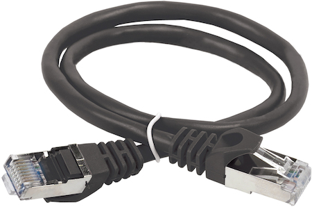 IEK PC09-C5EFL-05M ITK Коммутационный шнур кат. 5Е FTP LSZH 0,5м чёрный