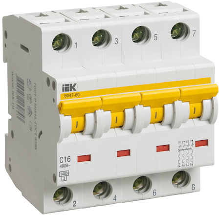 IEK MVA41-4-032-C Авт.выкл. ВА 47-60 4Р 32А 6 кА  х-ка С ИЭК