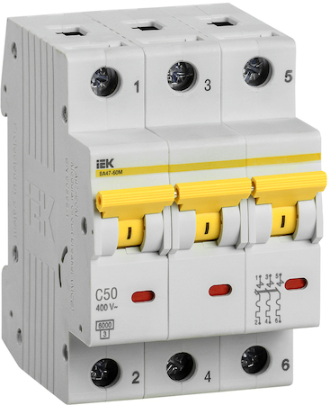 IEK MVA41-3-050-C Авт.выкл. ВА 47-60 3Р 50А 6 кА  х-ка С ИЭК