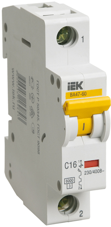 IEK MVA41-1-016-D Авт.выкл. ВА 47-60 1Р 16А 6 кА  х-ка D ИЭК