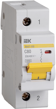 IEK MVA40-1-080-C Авт.выкл. ВА 47-100 1Р 80А 10 кА  х-ка С ИЭК