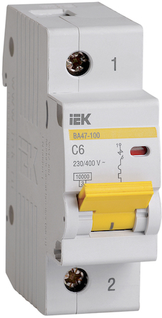 MVA40-1-006-C Авт. выкл. ВА47-100 1P 6А 10кА х-ка C IEK