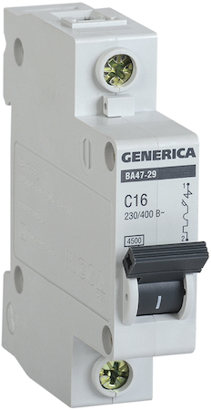 IEK MVA25-1-016-C Авт. выкл. ВА47-29 1Р 16А 4,5кА х-ка С GENERICA