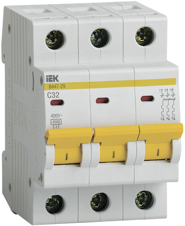 IEK MVA20-3-032-C Авт. выкл.ВА47-29 3Р 32А 4,5кА х-ка С ИЭК
