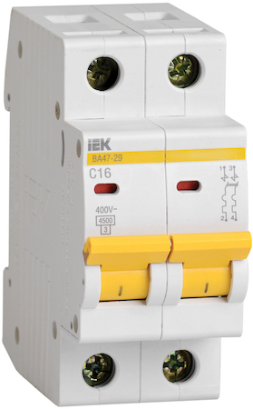 IEK MVA20-2-001-C Авт. выкл.ВА47-29 2Р  1А 4,5кА х-ка С ИЭК
