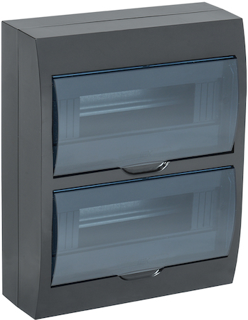 MKP12-N-24-41-K02 Корпус модульный пл. нав. ЩРН-П-24 черный IP41 IEK