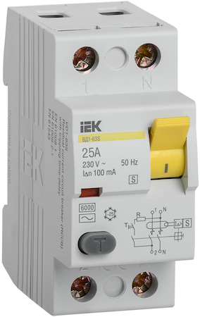 IEK MDV12-2-025-100 УЗО ВД1-63S 2Р 25А 100мА ИЭК 