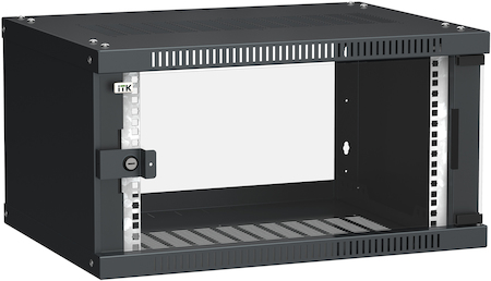 IEK LWE5-06U64-GF ITK Шкаф LINEA WE 6U 600x450мм дверь стекло черный