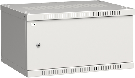 Фото ITK Шкаф настенный LINEA WE 6U 600х450мм дверь металл серый