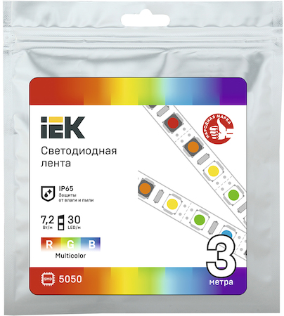 LSR2-3-030-65-3-03 Лента LED 3м LSR-5050RGB30-7,2-IP65-12В IEK