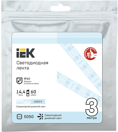 LSR2-2-060-65-3-03 Лента LED 3м LSR-5050W60-14,4-IP65-12В IEK