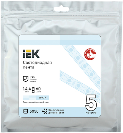LSR2-2-060-20-3-05 Лента LED 5м LSR-5050W60-14,4-IP20-12В IEK