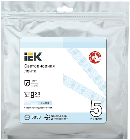 LSR2-2-030-20-3-05 Лента LED 5м LSR-5050W30-7,2-IP20-12В IEK