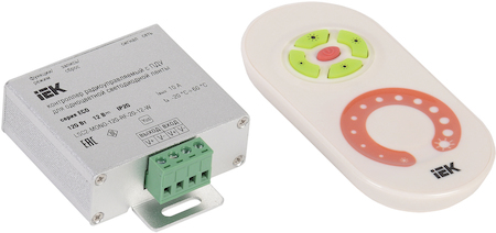 LSC2-MONO-120-RF-20-12-W Контроллер с ПДУ радио (белый) MONO 1 канал 12В, 10А, 120Вт IEK-eco