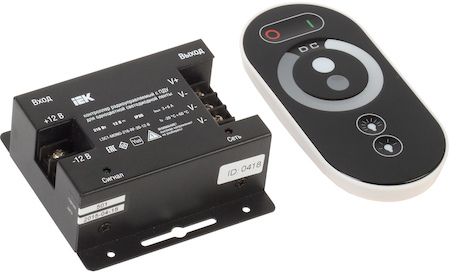 LSC1-MONO-216-RF-20-12-B Контроллер с ПДУ радио (черный) MONO 3 канала 12В, 6А, 216Вт IEK