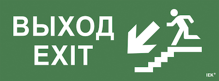 Фото Самоклеящаяся этикетка 240х90мм "Выход/лестница вниз/фигура" для ССА 1005 IEK