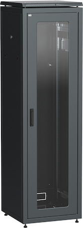 IEK LN05-47U66-G ITK Шкаф сетевой 19" LINEA N 47U 600х600 мм стеклянная передняя дверь черный