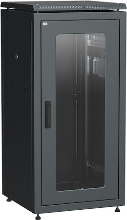 IEK LN05-18U66-GM ITK Шкаф сетевой 19" LINEA N 18U 600х600 мм стеклянная передняя дверь, задняя металлическая черный
