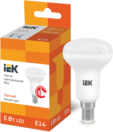 LLE-R50-5-230-30-E14 Лампа светодиодная ECO R50 рефлектор 5Вт 230В 3000К E14 IEK