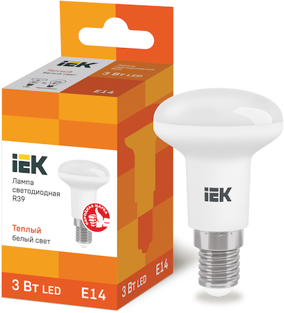 LLE-R39-3-230-30-E14 Лампа светодиодная ECO R39 рефлектор 3Вт 230В 3000К E14 IEK