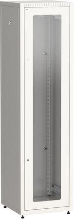 Фото ITK Шкаф сетевой напольный LINEA E 42U 600х600мм стеклянная передняя дверь задняя металлическая серый