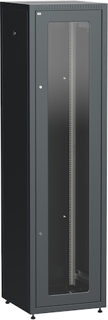 IEK LE05-47U66-GM ITK Шкаф LINEA E 47U 600х600мм двери 2шт стек. и метал. чер.