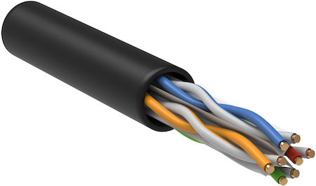 IEK LC3-C604-139 ITK Каб. вп U/UTP, кат.6 4х2х23AWG solid, LDPE, 305м, чер.