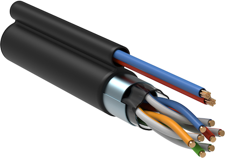 IEK LC3-C5E04-379 ITK Каб. F/UTP 5E 4х2х24AWG LDPE каб. пит. 2x0,75, 305м чер.