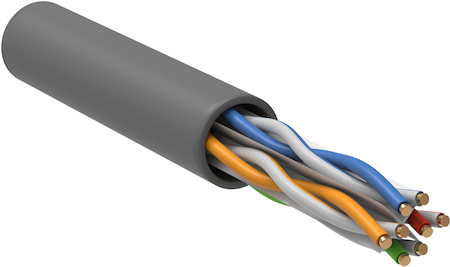 IEK LC1-C604-121 ITK Кабель связи витая пара U/UTP, кат.6 4x2х23AWG solid, LSZH, 305м, серый