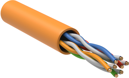 IEK LC1-C5E04-127 ITK Кабель связи витая пара U/UTP, кат.5E 4x2х24AWG solid, LSZH, 305м, оранжевый