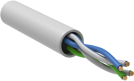 Фото IEK LC1-C5E02-128 ITK Витая пара U/UTP кат.5E 2x2х24AWG solid LSZH нг(А)-LSLTx белый (500м)