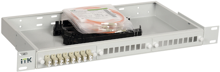 IEK FOBX24-1U-12SCUD50 ITK 1U кросс укомплектованный: SC (duplex) 12шт;  (OM2)
