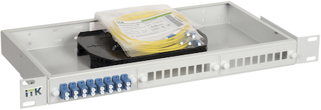 IEK FOBX24-1U-4SCUD09 ITK 1U кросс укомплектованный: SC (duplex) 4шт;  (OS2)