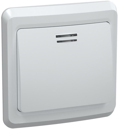 EVV11-K01-10-DM ВС10-1-1-ВБ Выключатель 1 кл 10 А с инд. ВЕГА (белый) IEK