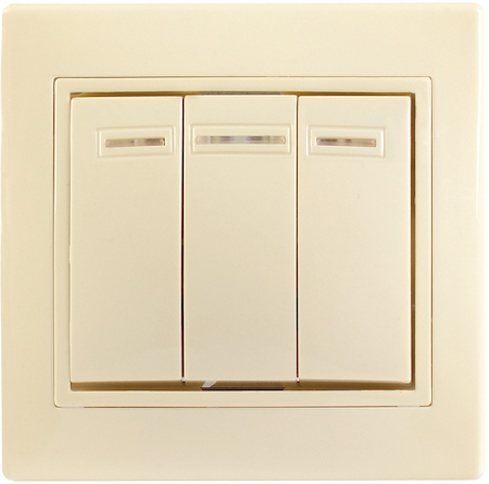 IEK EVK31-K33-10-DM ВС10-3-1-ККм Выключатель 3кл с инд. 10А КВАРТА (кремовый)