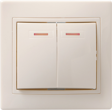 IEK EVK21-K33-10-DM ВС10-2-1-ККм Выключатель 2кл с инд. 10А КВАРТА (кремовый)