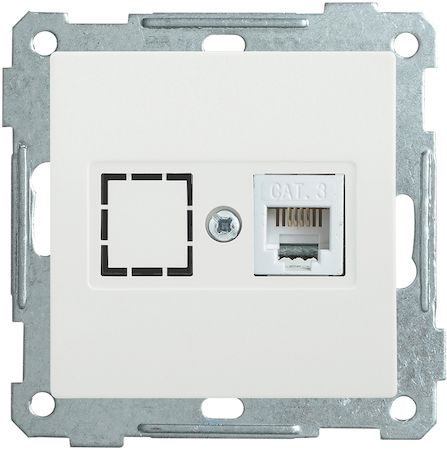 EKB15-01-K01 РK10-1-Б Розетка компьютерная RJ45 Cat5e BOLERO белый IEK
