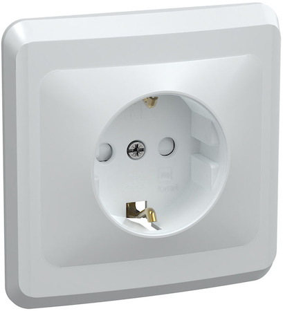 ERV11-K01-16-DM РС10-3-ВБ Розетка 1 местн. c з/к без защ.штор. 16 А ВЕГА (белый) IEK