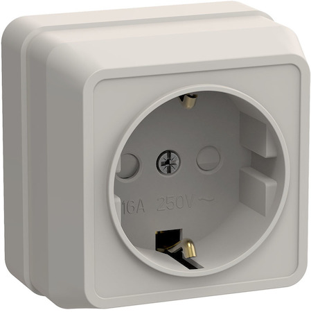 IEK ERO14-K33-16-DC РСш20-3-ОКм Розетка 1местн. c з/к с защ.штор.16А откр.уст. ОКТАВА (кремовый)