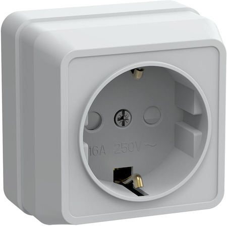 IEK ERO14-K01-16-DC РСш20-3-ОБ Розетка 1местн. c з/к с защ.штор. 16А откр.уст. ОКТАВА (белый)