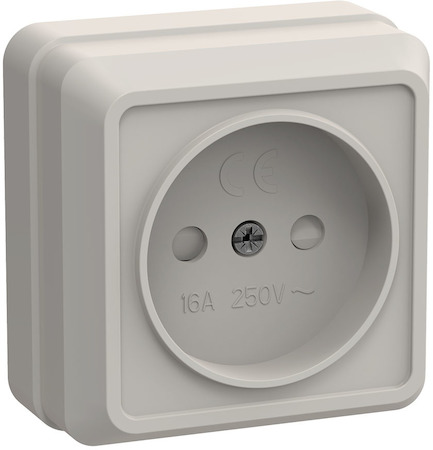 IEK ERO13-K33-10-DC РСш20-2-ОКм Розетка 1местн. без з/к  с защ.штор. 10А откр.уст. Октава (кремовый)