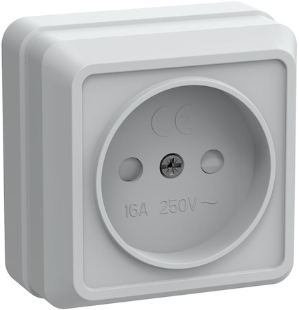IEK ERO13-K01-10-DC РСш20-2-ОБ Розетка 1местн. без з/к с защ.штор.10А откр.уст. ОКТАВА (белый)