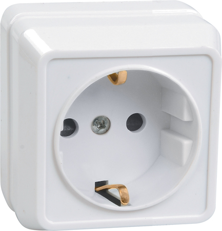 IEK ERO11-K01-16-DC РС20-3-ОБ Розетка 1местн. c з/к 16А откр.уст. ОКТАВА (белый)