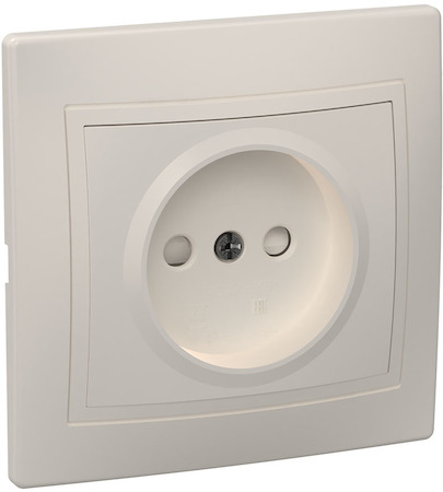 IEK ERK10-K33-10-DM РСш10-2-ККм Розетка 1местн. без з/к с защ.штор. 10А КВАРТА (кремовый)