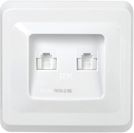 EKV25-K01-DM РК10-2-ВБ Розетка 2-ая комп. RJ45 Cat5e ВЕГА белый IEK