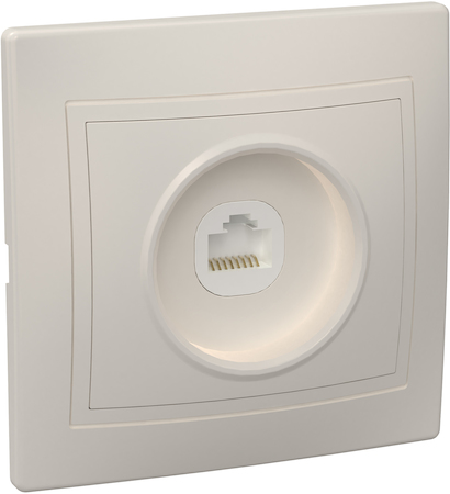 IEK EKK10-K33-DM РК10-ККм Розетка 1местн. комп. КВАРТА (кремовый)