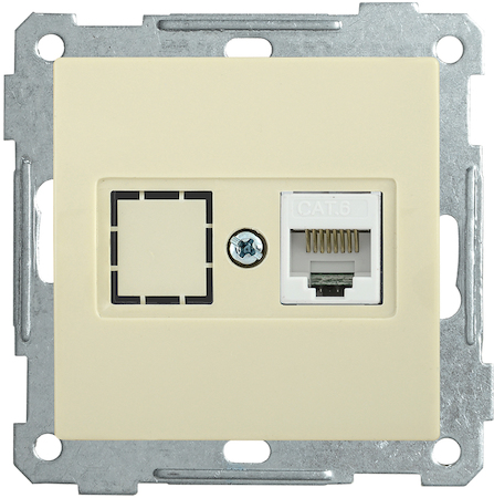 EKB15-01-K33 РK10-1-Б Розетка компьютерная RJ45 Cat5e BOLERO кремовый IEK