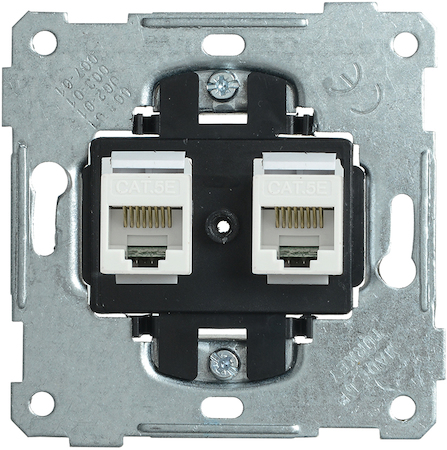 EKB12-01 РK10-2-Б Розетка 2-ая компьютерная RJ45 Cat5e BOLERO IEK